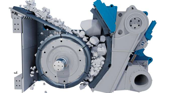 The FLSmidth Eccentric Roll Crusher ERC® can accept large rocks and produce a suitable size for conveying and secondary or directly to tertiary crushing if applicable.