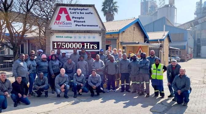 AFRISAM SLAGMENT OPERATION ACHIEVES 1,75 MILLION LTI FREE HOURS