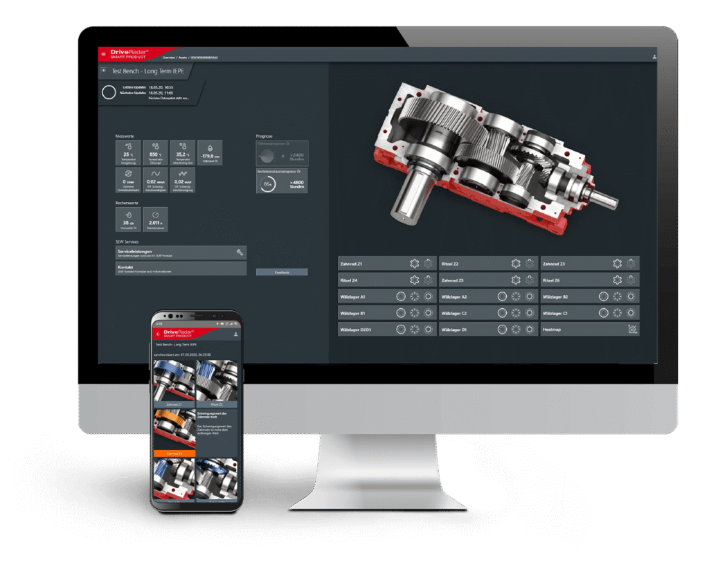 SEW-EURODRIVE technology provides live equipment visibility and real-time monitoring across smart devices, giving users instant access to critical operational data from anywhere.